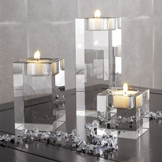 1Pc SALE Crystal Glass Candle Holder Stick High Temperature European Upscale