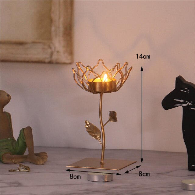 Nordic Home Decor Candle Holders Iron Golden Bird Metal Candlestick Party