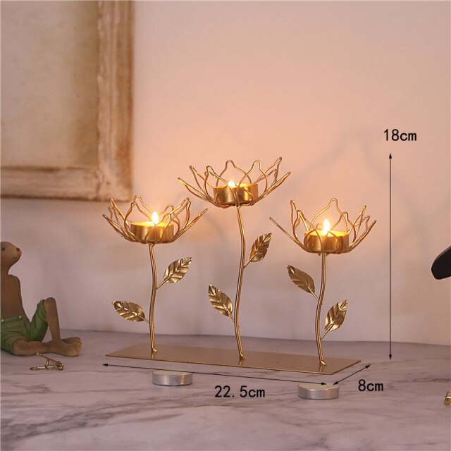 Nordic Home Decor Candle Holders Iron Golden Bird Metal Candlestick Party